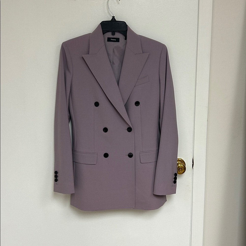 Theory Mauve Double-Breasted Blazer Size 4